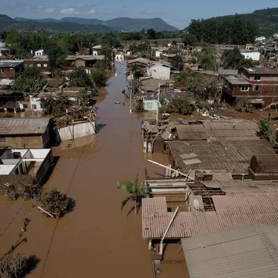 06.09.2023 - ENCANTADO, RS, BRASIL - Situação de Encantado, no Vale do Taquari, após a enchente causada por fortes temporais que atingiram o Estado no começo da semana. FOTO: JEFFERSON BOTEGA, AGÊNCIA RBS<!-- NICAID(15533119) -->