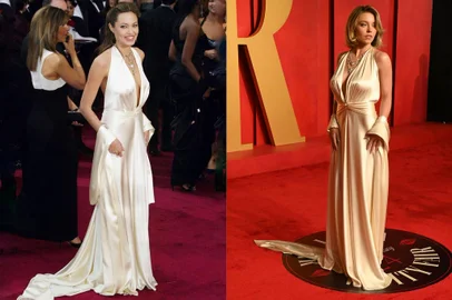 Vestidos Angelina Jolie e Sydney Sweeney<!-- NICAID(15702456) -->