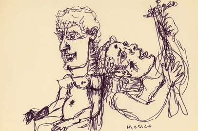 Desenho de Iberê Camargo, na exposição “Iberê Camargo – quem sabe, o tempo...”, da Fundação Iberê.<!-- NICAID(16261264) -->