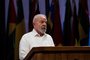 Brazil's President Luis Inacio Lula da Silva delivers a speech during the G77+China Summit at the Convention Palace in Havana on September 16, 2023. The G77+China, a group of developing and emerging countries representing 80 percent of the global population, gathers Friday in Cuba seeking to promote a "new economic world order" amid warnings of growing polarization. (Photo by YAMIL LAGE / AFP)<!-- NICAID(15542990) -->