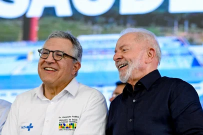 Presidente da República, Luiz Inácio Lula da Silva, durante visita e inauguração da nova planta de produção de medicamentos hemoderivados da Empresa Brasileira de Hemoderivados e Biotecnologia (Hemobrás). Parque fabril Hemobrás, Goiana-PE.<!-- NICAID(16102060) -->