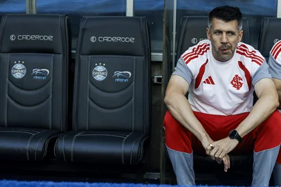 PORTO ALEGRE, RS, BRASIL, 01-03-2026: GreNal 450. Grêmio e Internacional se enfrentam na Arena pela jogo do ida da final do Gauchão de Futebol 2026. Fotos: Duda Fortes/Agencia RBSIndexador: Andre Avila<!-- NICAID(16235904) -->