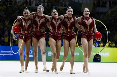 41° Campeonato Mundial de Ginástica Rítmica: Duda Arakaki, Nicole Pircio, Sofia Madeira, Maria Paula Caminha e Mariana Gonçalves<!-- NICAID(16108972) -->