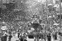 Chegada do Grêmio a Porto Alegre após a conquista do campeonato Mundial de Interclubes no Japão -1983#ENVELOPE:016735 Fotógrafo: Paulo Dias<!-- NICAID(1463712) -->