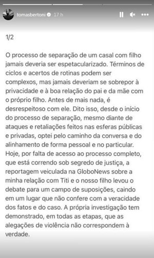Reprodução / @tomasbertoni