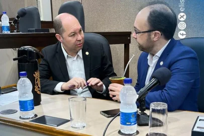 Vereadores Elisandro Fiuza, do Republicanos, e Felipe Gremelmaier, do MDB.<!-- NICAID(15793896) -->