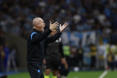 PORTO ALEGRE, RS, BRASIL, 25-11-2025: Grêmio vs Palmeiras, pelo Campeonato Brasileiro Série A 2025, na Arena. Foto: Jeff Botega/Agência RBSIndexador: jeff botega<!-- NICAID(16174501) -->