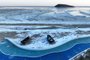 This aerial photo shows fishing boats surrounded by sea ice in Lianyungang, in China's eastern Jiangsu province on December 21, 2023. Temperatures in cities across northern China hit record lows on December 20, as authorities issued an alert for extreme cold across swathes of the country. (Photo by AFP) / China OUTEditoria: WEALocal: LianyungangIndexador: STRSecao: global changeFonte: AFPFotógrafo: STR<!-- NICAID(15631690) -->
