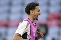 PSG training sessionMarquinhos in action during the training session at the Allianz Arena stadium, in Munich, today May 30, 2025. Photo: Ricardo Nogueira/@nogueirafoto<!-- NICAID(16049474) -->