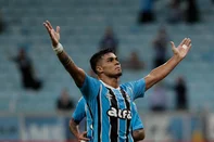 Porto Alegre, RS, Brasil, 08-04-2025: Grêmio vs Atlético Grau pela Copa Sul-Americana, na Arena. Gol de Arezo, no 1-0.  Foto: Renan Mattos / Agência RBS<!-- NICAID(16013032) -->