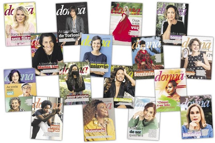 Reproduções de capas da Revista Donna de 2021 / Reprodução Reproduções de capas da Revista Donna de 2021 / Reprodução