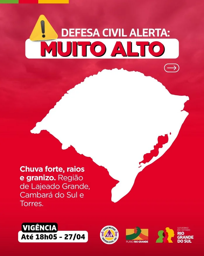 Divulgação / Defesa Civil RS