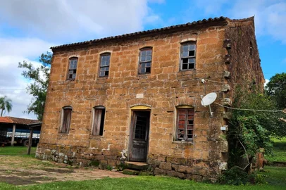 Casa de pedra da década de 1890 em Ivorá, na Quarta Colônia<!-- NICAID(16018126) -->