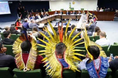 Presidente do STF, ministro Luís Roberto Barroso abre a primeira reunião da comissão especial de conciliação designada pelo ministro Gilmar Mendes para tratar das ações que envolvem o marco temporal para demarcação de terras indígenas.Foto: Gustavo Moreno/STF/DivulgaçãoIndexador: Gustavo Moreno<!-- NICAID(15833300) -->