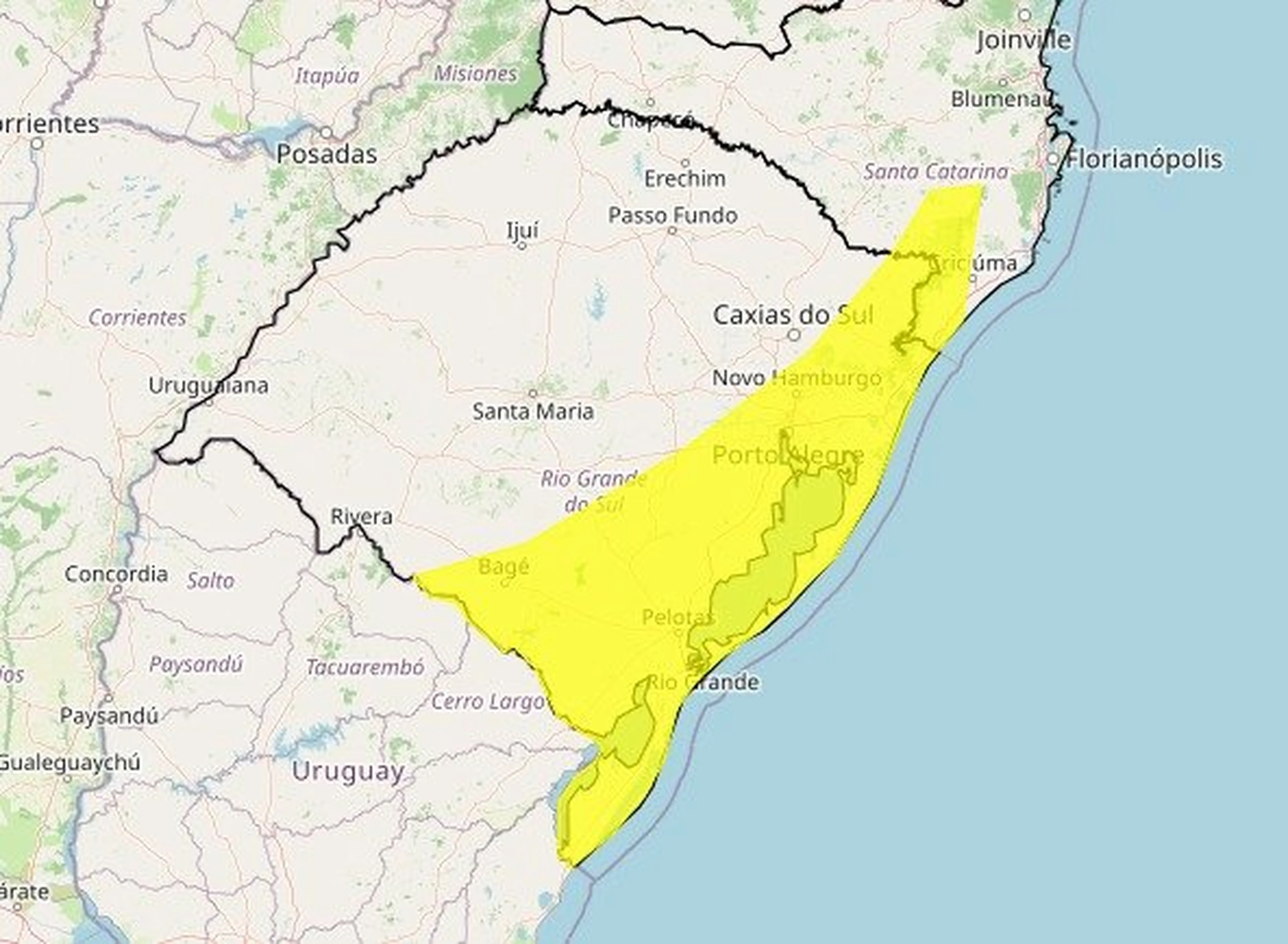 Instituto Nacional de Meteorologia (Inmet)/Reprodução