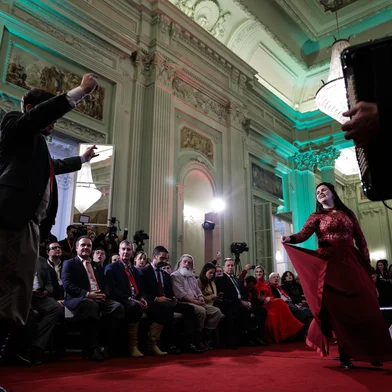 PORTO ALEGRE, RS, BRASIL, 16-07-2025: Cerimônia no Palácio Piratini anuncia verbas para os Festejos Farroupilhas de 2025. O ato realizado na tarde de quarta feira (16), anunciou mais de 17 milhões de reais pra as tradicionais festivadades realizadas no mês de setembro. Foto: Renan Mattos / Agência RBS<!-- NICAID(16081946) -->
