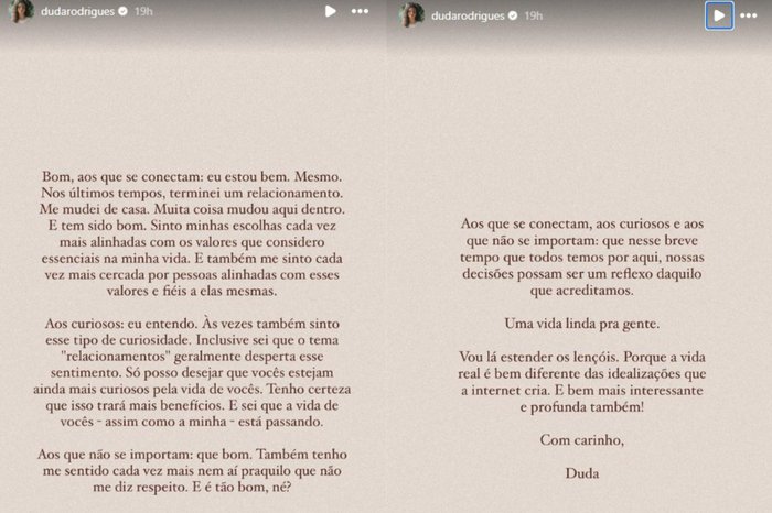 @dudarodrigues Instagram / Reprodução