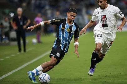 PORTO ALEGRE, RS, BRASIL, 14-04-2026 Grêmio vs Deportivo Riestra. Duelo válido pela fase de grupos da Copa Sul-Americana 2026. Na foto, o jogador do Grêmio, Enamorado. Foto: Renan Mattos/Agência RBS<!-- NICAID(16266007) -->