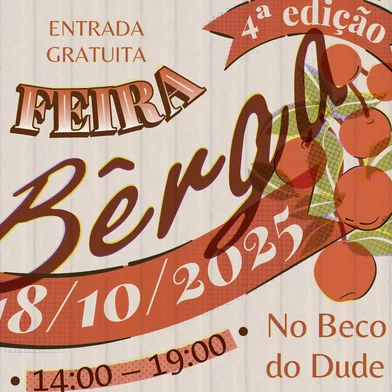 A 4ª edição da Feira Bêrga ocorre neste sábado (18), das 14h às 19h, no Beco do Dude (Rua Francisco Getúlio Vargas, 1185, bairro Petrópolis).<!-- NICAID(16145949) -->