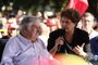 SANTANA DO LIVRAMENTO, RS, BRASIL, 19-03-2018. Ex-presidente Lula visita Santana do Livramento com protesto com policiais. Foto, Dilma com mujica (FOTO: CARLOS MACEDO/AGÊNCIA RBS)<!-- NICAID(13463176) -->