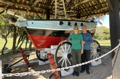 Foto da réplica do Barco Seival usado pelo líder farroupilha Giuseppe Garibaldi<!-- NICAID(15206815) -->