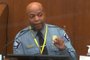 This screenshot obtained from pool video feed via Court TV on April 5, 2021, shows Minneapolis Police Chief Medaria Arradondo testifying during the trial of former police officer Derek Chauvin charged in the death of George Floyd in Minneapolis, Minnesota, on March 29, 2021. (Photo by STR / various sources / AFP) / RESTRICTED TO EDITORIAL USE - MANDATORY CREDIT "AFP PHOTO / POOL VIA COURT TV" - NO MARKETING - NO ADVERTISING CAMPAIGNS - DISTRIBUTED AS A SERVICE TO CLIENTS<!-- NICAID(14750729) -->