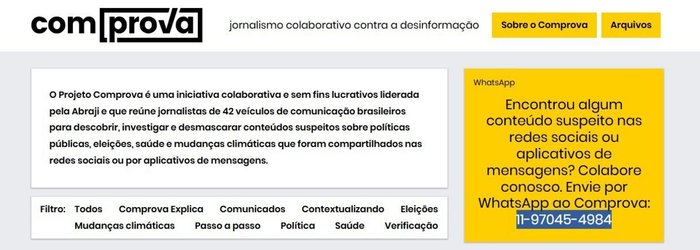 Projeto Comprova / Reprodução Projeto Comprova / Reprodução