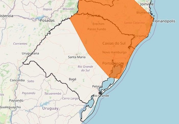 Fim de semana será de chuva na maior parte do RS; para o sábado, Inmet tem  alerta de tempestade na Metade Sul