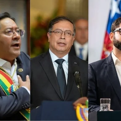Luis Arce, Gustavo Petro e Gabriel Boric