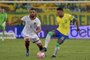 Brazil's forward Neymar gestures during the 2026 FIFA World Cup South American qualification football match between Brazil and Venezuela at the Arena Pantanal stadium in Cuiaba, Mato Grosso State, Brazil, on October 12, 2023. (Photo by NELSON ALMEIDA / AFP)Editoria: SPOLocal: CuiabáIndexador: NELSON ALMEIDASecao: soccerFonte: AFPFotógrafo: STF<!-- NICAID(15568120) -->