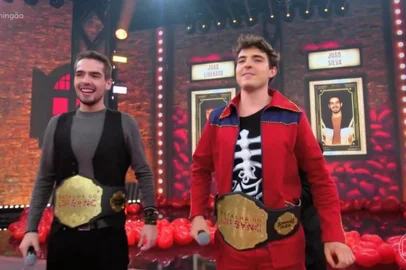 João Guilherme Silva e João Augusto Liberato participaram de quadro no Domingão com Huck, na TV Globo.<!-- NICAID(15563678) -->
