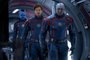 (L-R): Karen Gillan as Nebula, Chris Pratt as Peter Quill/Star-Lord, and Dave Bautista as Drax in Marvel Studios' Guardians of the Galaxy Vol. 3. Photo by Jessica Miglio. Â© 2023 MARVEL.<!-- NICAID(15418980) -->