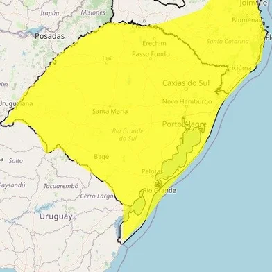 03/04/2025: Inmet emite alerta para declínio de temperatura em todo o RS entre sábado (4) e domingo (5)