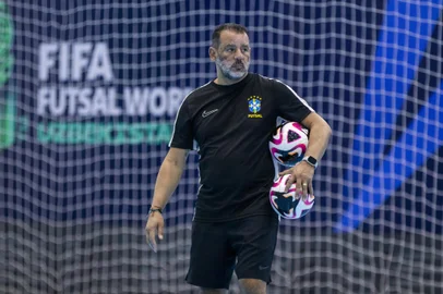 Marquinhos Xavier, técnico da seleção brasileira de futsal na Copa do Mundo do Uzbequistão<!-- NICAID(15876001) -->