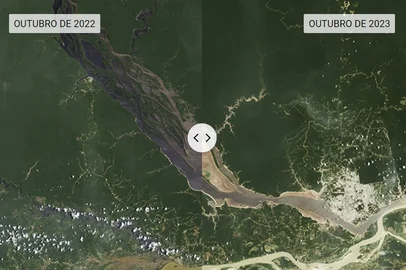 Seca no Rio Negro, em Manaus