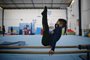Theo Popiolek, 6 anos, durante treinamento na escola de ginástica artística do Gremio Nautico Uniao. Foto: Mateus Bruxel / Agência RBS<!-- NICAID(14851322) -->