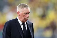 EAST RUTHERFORD, NEW JERSEY - JUNE 13: Carlo Ancelotti, Head Coach of Brazil, following the FIFA World Cup 2026 Group C match between Brazil and Morocco at New York New Jersey Stadium on June 13, 2026 in East Rutherford, New Jersey.   Dan Mullan/Getty Images/AFP (Photo by Dan Mullan / GETTY IMAGES NORTH AMERICA / Getty Images via AFP)<!-- NICAID(16306152) -->