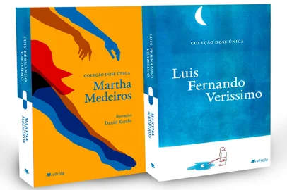 Dose Única, livro duplo dividido por Martha Medeiros e Luis Fernando Verissimo, lançamento da Vitrola Editora.<!-- NICAID(16070025) -->