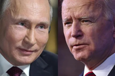 (COMBO) This combination of pictures created on June 07, 2021 shows Russia's President Vladimir Putin speaking with US NBC news network anchor Megyn Kelly at the Kremlin on March 1, 2018 in Moscow and US President Joe Biden delivering remarks on his plan to administer Covid-19 vaccines at The Queen theater in Wilmington, Delaware on January 15, 2021. - Russian President Vladimir Putin said on June 4, 2021 he is hoping to improve deeply damaged ties with the United States when he holds his first summit with US counterpart Joe Biden later this month. The face-to-face meeting in Geneva on June 16 comes amid the biggest crisis in ties between the two countries in years, with tensions high over a litany of issues including hacking allegations, human rights and election meddling. (Photo by Angela WEISS and Alexey DRUZHININ / AFP)<!-- NICAID(14810179) -->