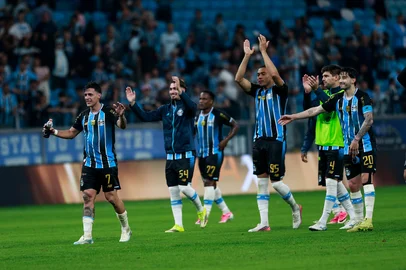 PORTO ALEGRE, RS, BRASIL, 05-08-2026: Grêmio recebe o Mirassol, na Arena, em partida que vale vaga nas Quartas-de-Final da Copa do Brasil. Fotos: Duda Fortes/Grupo RBS<!-- NICAID(16340997) -->
