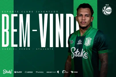 Gabriel Veron, novo atacante do Juventude. Atleta chegou como empréstimo do Porto, de Portugal, até o final da temporada.<!-- NICAID(16081809) -->