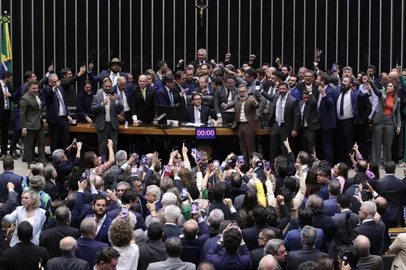 BRASÍLIA, DF, BRASIL, 06-08-2025: Hugo Motta abre sessão deliberativa na Câmara dos deputados para discussão e votação de Propostas Legislativas, em Brasília. Foto: Bruno Spada/Câmara dos Deputados<!-- NICAID(16096119) -->