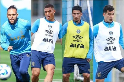 Quatro jogadores disputam duas vagas no time titular do Grêmio para enfrentar o Mirassol