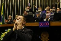 BrasÃ­lia (DF), 05/08/2025 - Deputado SÃ³stenes Cavalcante e parlamentares de oposiÃ§Ã£o fazem ato tampando a boca com esparadrapo durante sessÃ£o da CÃ¢mara dos Deputados. Foto: JosÃ© Cruz/AgÃªncia BrasilLocal: BrasÃ­liaIndexador: JosÃ© Cruz/AgÃªncia BrasilFonte: AgÃªncia Brasil/Empresa Brasil dFotógrafo: RepÃ³rter FotogrÃ¡fico<!-- NICAID(16094797) -->