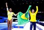 Rebeca Andrade é prata e Flávia Saraiva fica com o bronze no solo do Mundial de Ginástica