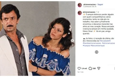 @alcionemazzeo / Instagram / Reprodução Morre ator Edson Silva