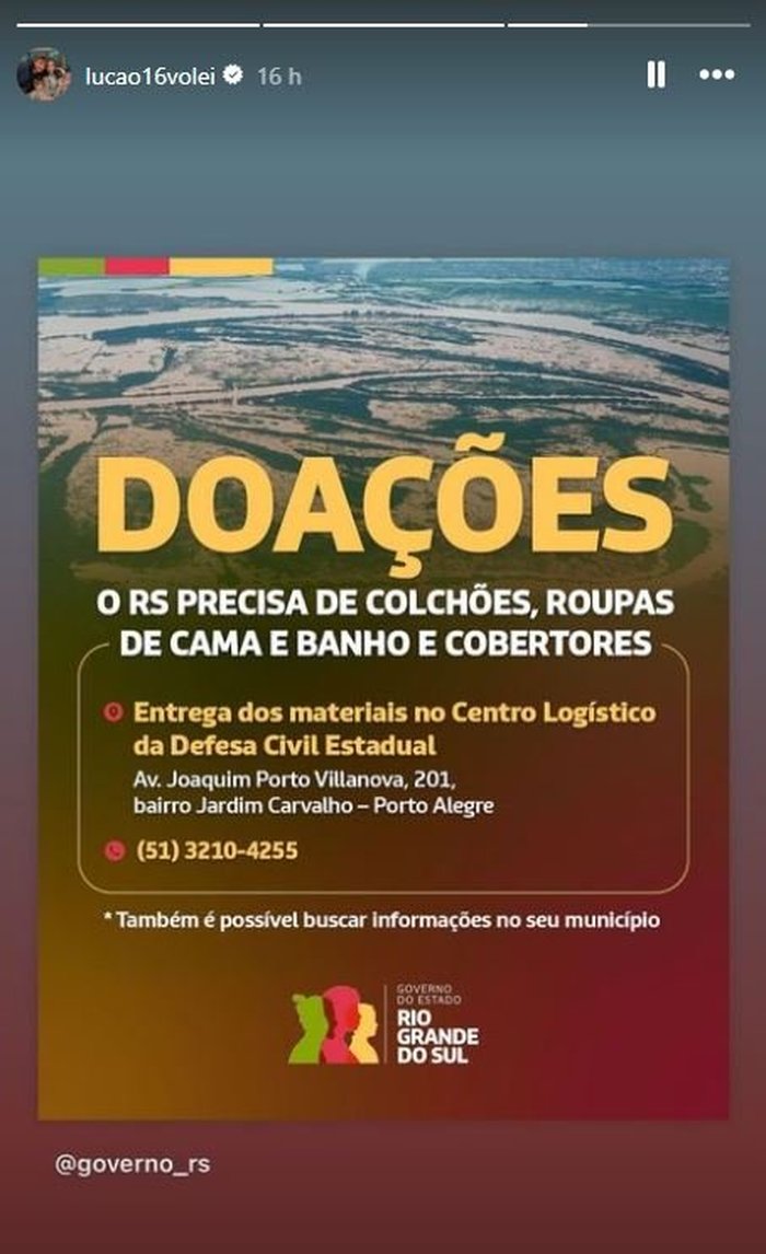 Divulgação / Instagram @lucao16volei Divulgação / Instagram @lucao16volei