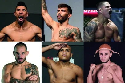 Johnny Walker, Matheus Nicolau, Brunno Ferreira, Jean Silva, Nikolas Motta e Felipe Bunes são os atletas que representarão o Brasil no primeiro UFC de 2024. - Foto: UFC/Divulgação<!-- NICAID(15645997) -->