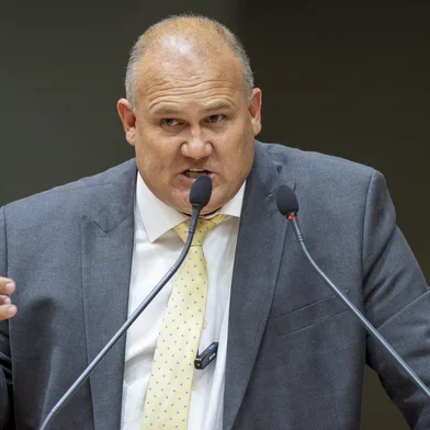 PORTO ALEGRE, RS, BRASIL, 02-04-2025, 10h00: Vereador Gilvani, O Gringo, do Republicanos, no plenário da Câmara Municipal de Porto Alegre. (Foto: Elson Sempé Pedroso/CMPA) <!-- NICAID(16008889) -->
