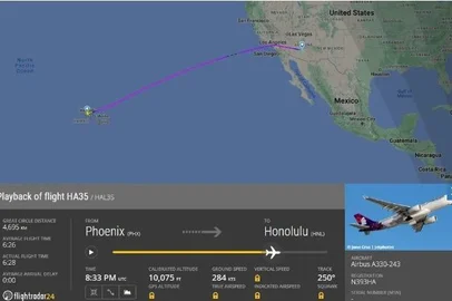 Um turbulência ocorrida no voo HA35, que partiu de Phoenix, no Arizona, com destino a Hololulu, no Havaí, deixou 11 pessoas gravamente feridas.<!-- NICAID(15299007) -->